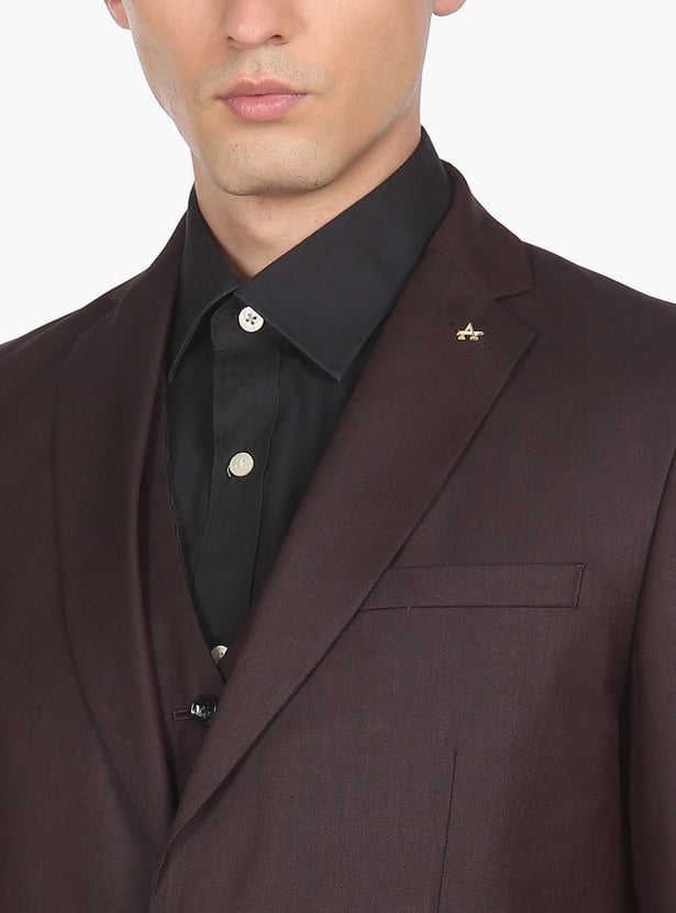 ARROW Men Notch Lapel Collar Patterned Three Piece Suit