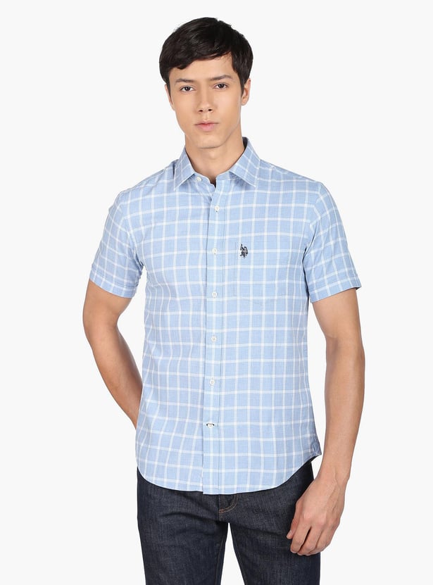 U.S. POLO ASSN. Men Checked Regular Fit Casual Shirt