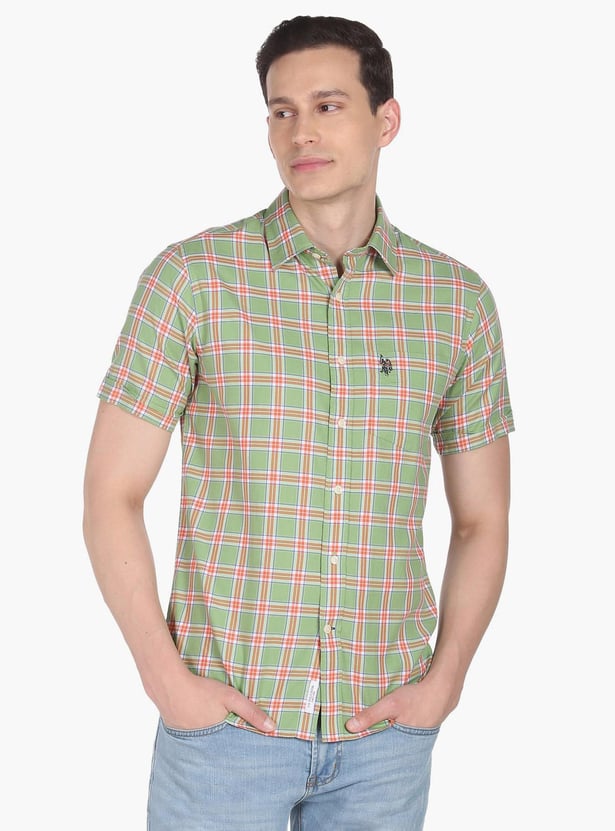 U.S. POLO ASSN. Men Checked Regular Fit Casual Shirt
