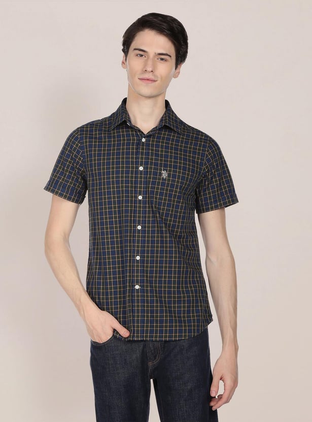 U.S. POLO ASSN. Men Checked Regular Fit Casual Shirt