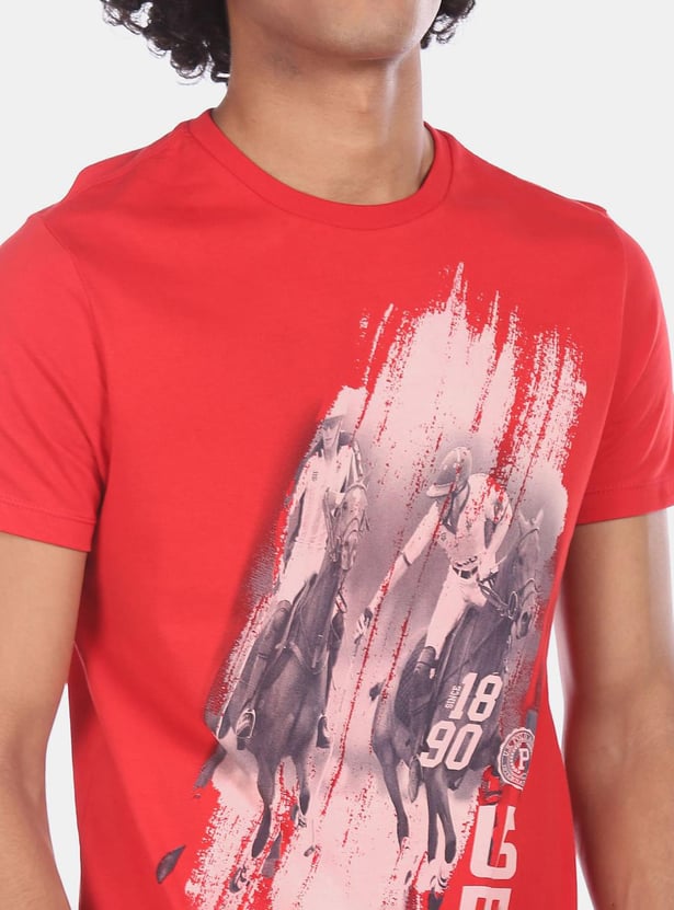 U.S.POLO ASSN. Men Printed Regular Fit Crew Neck T-shirt