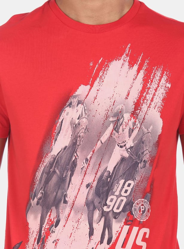 U.S.POLO ASSN. Men Printed Regular Fit Crew Neck T-shirt