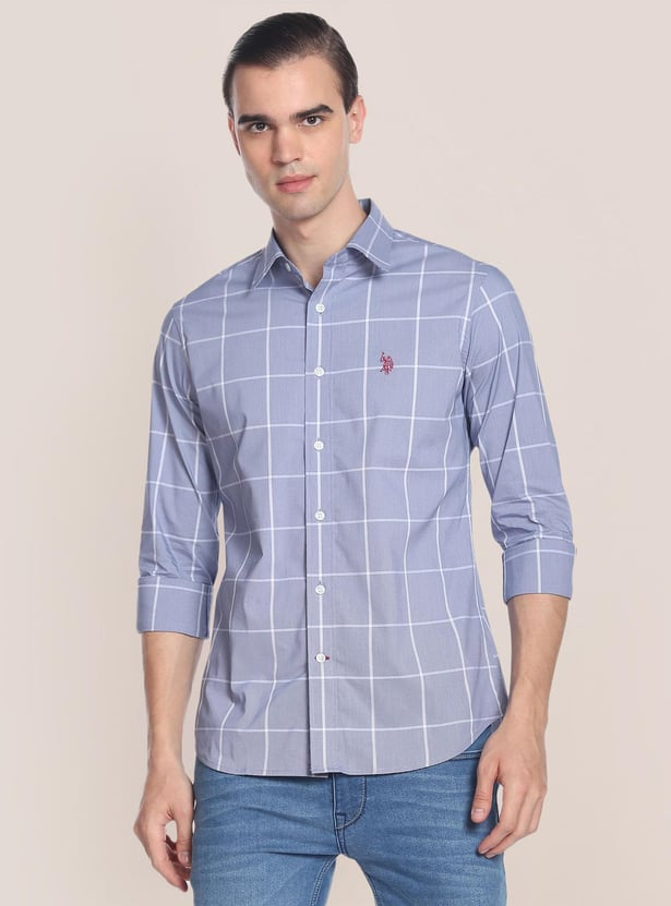 U.S. POLO ASSN. Men Checked Slim Fit Casual Shirt