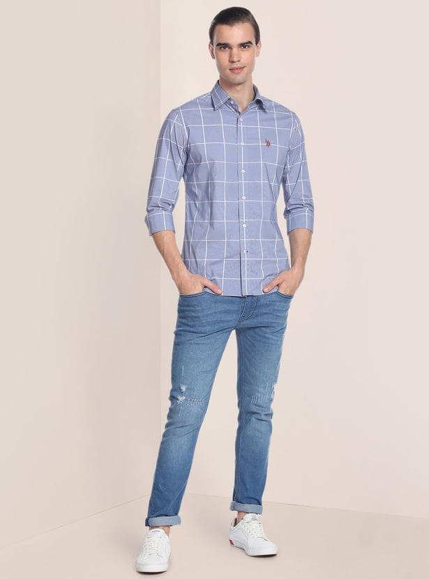 U.S. POLO ASSN. Men Checked Slim Fit Casual Shirt