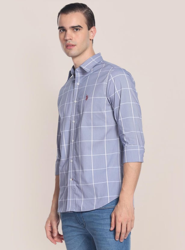 U.S. POLO ASSN. Men Checked Slim Fit Casual Shirt