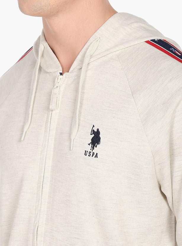 U.S. POLO ASSN. Men Hooded Full Sleeves Sweatshirt
