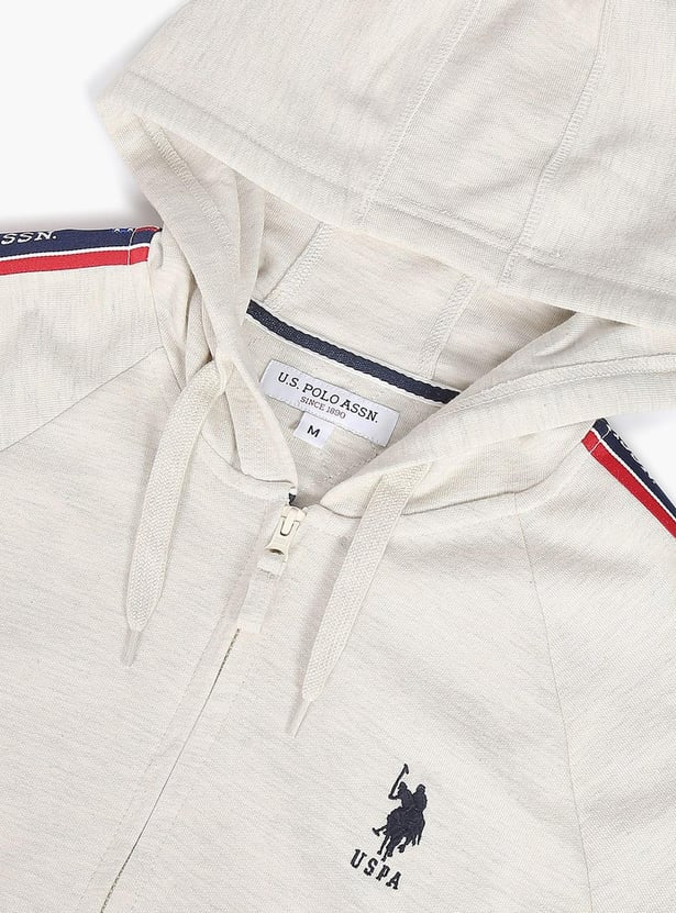 U.S. POLO ASSN. Men Hooded Full Sleeves Sweatshirt