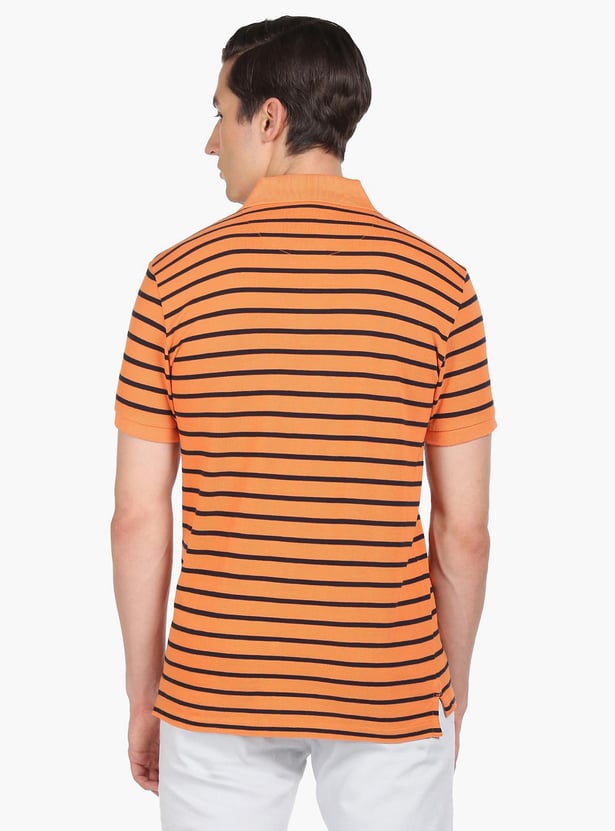 U.S. POLO ASSN. Men Half Sleeves Striped Polo T-Shirt