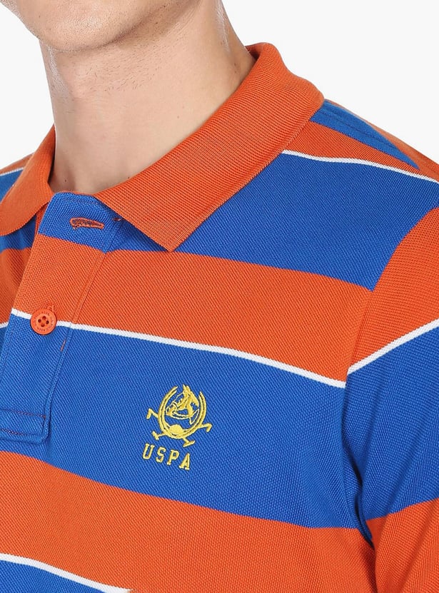 U.S. POLO ASSN. Men Striped Regular Fit Polo T-shirt