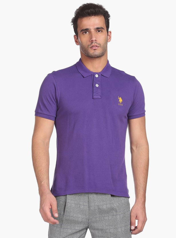 U.S. POLO ASSN. Men Solid Regular Fit Polo T-shirt