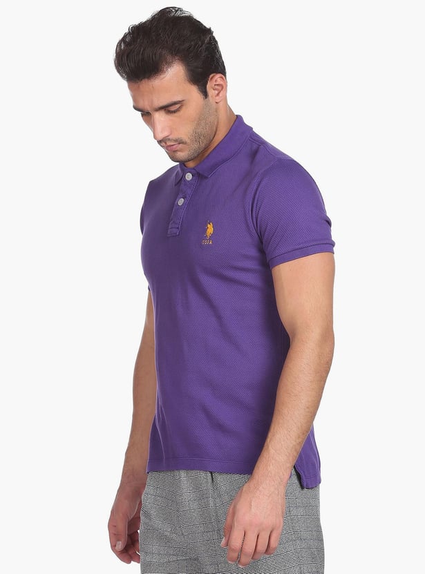 U.S. POLO ASSN. Men Solid Regular Fit Polo T-shirt