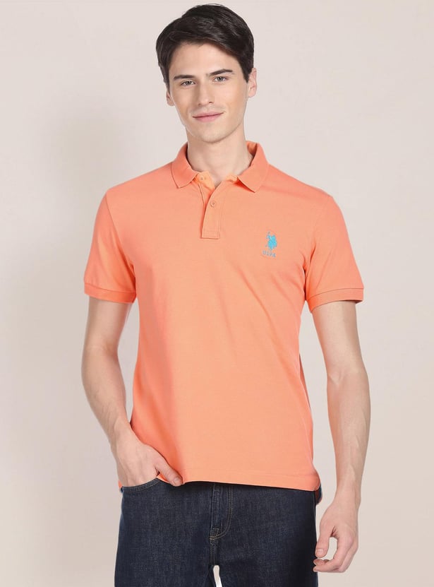 U.S. POLO ASSN. Men Solid Slim Fit Polo T-shirt