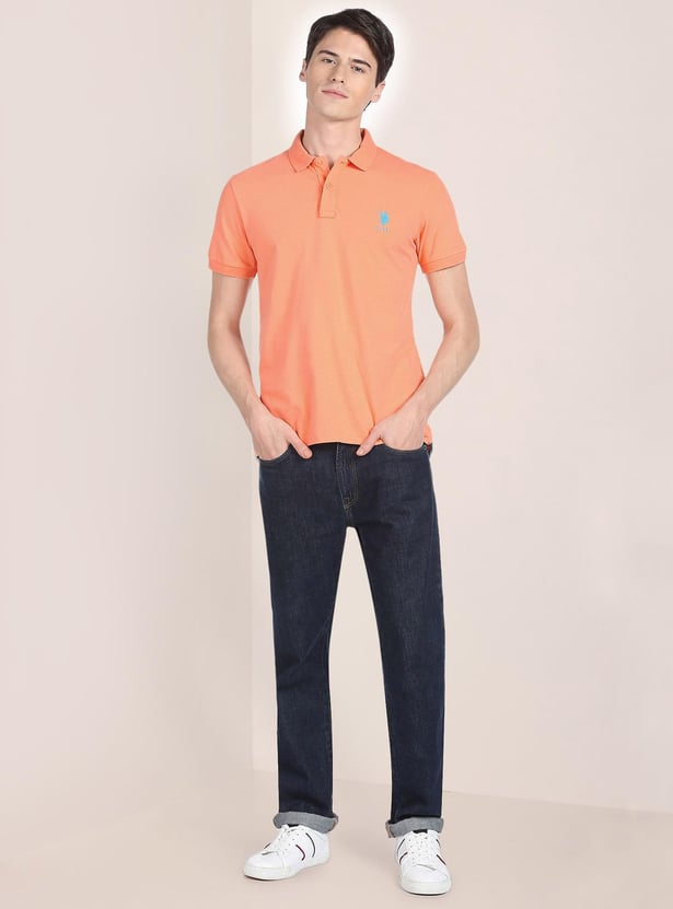 U.S. POLO ASSN. Men Solid Slim Fit Polo T-shirt