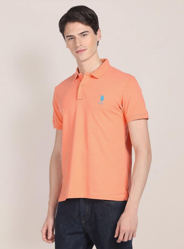 U.S. POLO ASSN. Men Solid Slim Fit Polo T-shirt