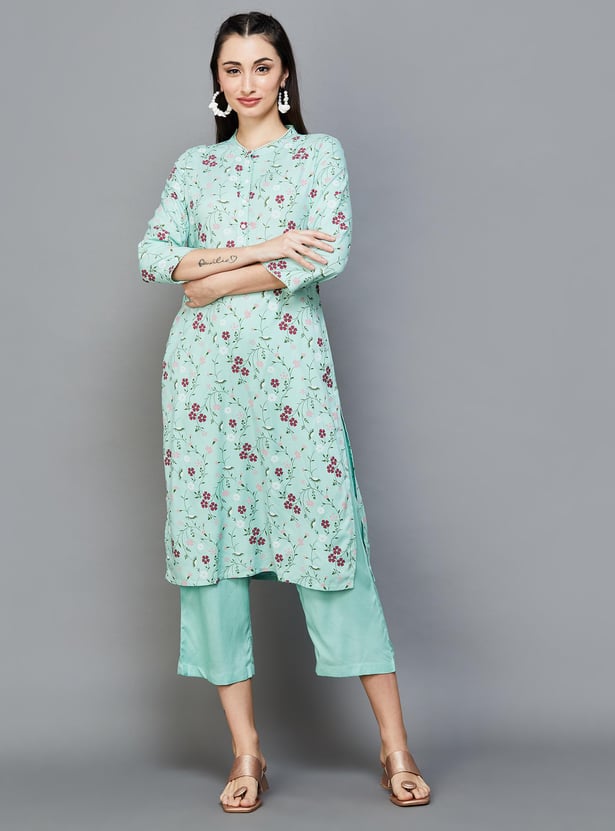 MELANGE Women Printed Staright Kurta Set