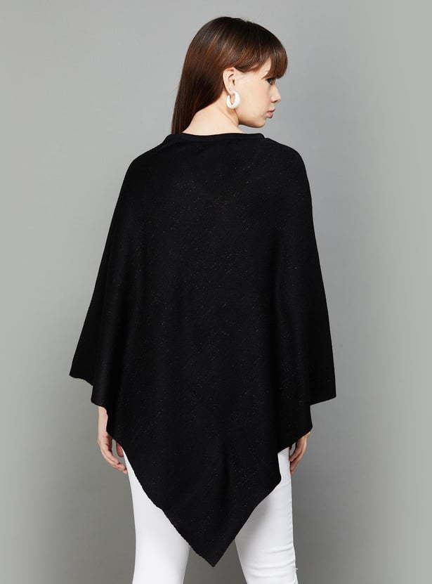 COLOUR ME Women Pointelle Knitted Poncho