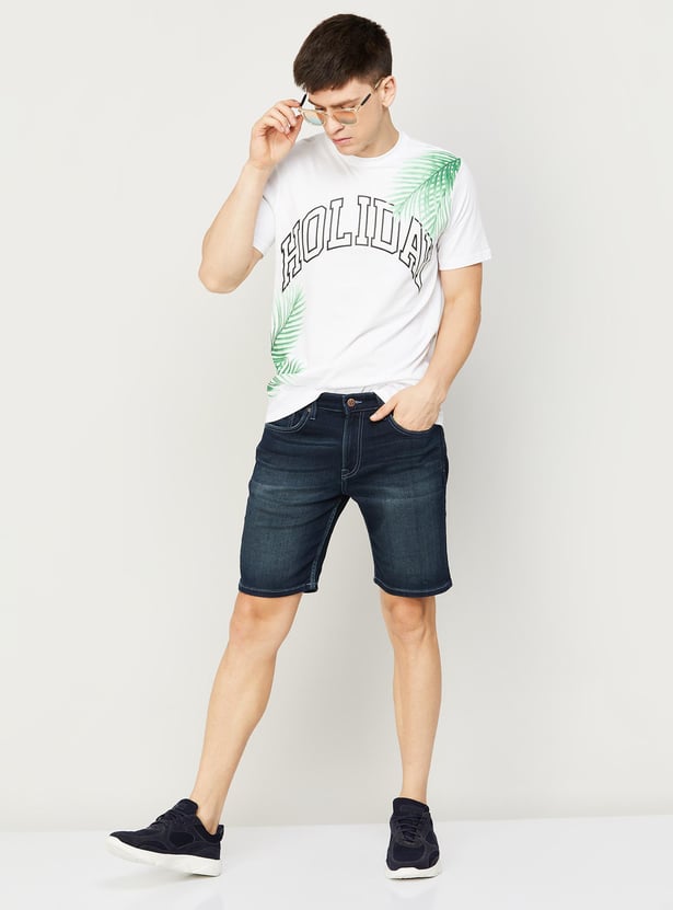 PEPE JEANS Men Washed Slim Fit Denim Shorts