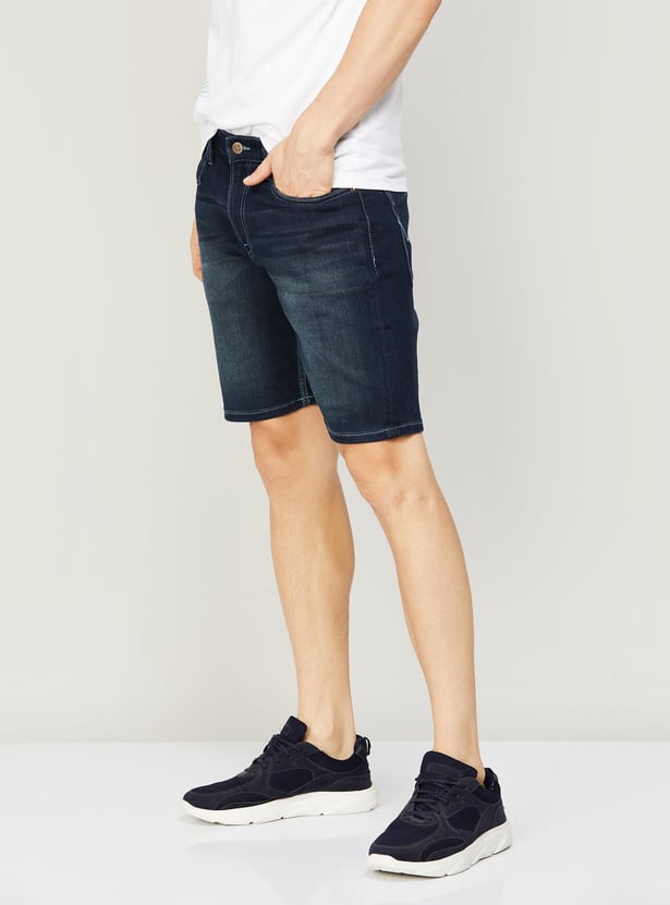 PEPE JEANS Men Washed Slim Fit Denim Shorts