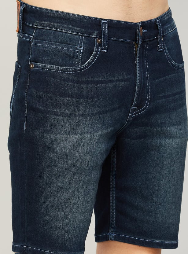 PEPE JEANS Men Washed Slim Fit Denim Shorts