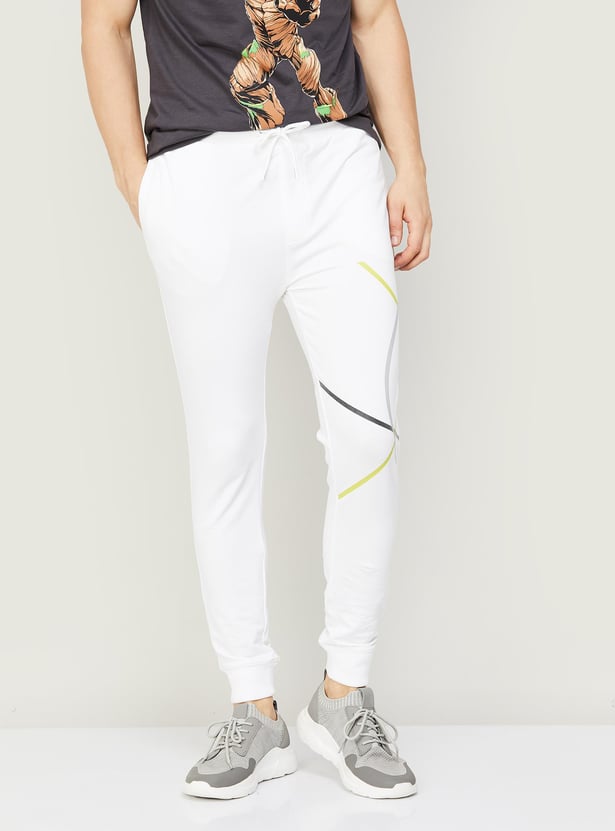 Buy PEPE JEANS Men Printed Elasticized Waist Slim-Fit Joggers from