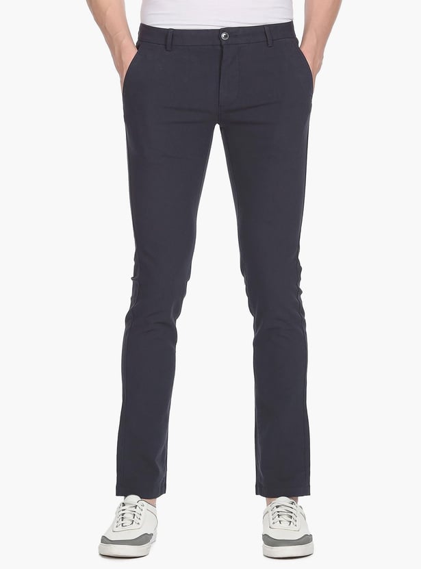 ARROW SPORT Men Solid Bronson Low Rise Casual Trousers (Slim)