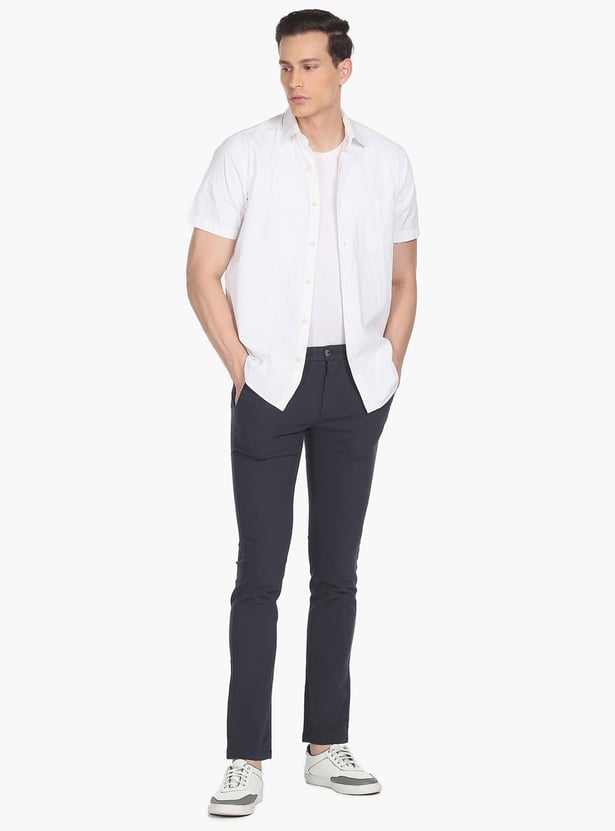 ARROW SPORT Men Solid Bronson Low Rise Casual Trousers (Slim)