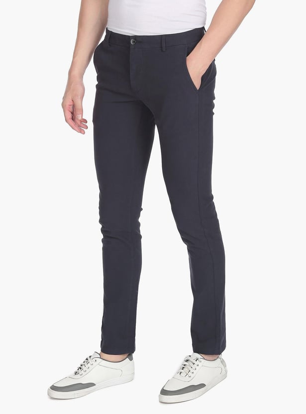ARROW SPORT Men Solid Bronson Low Rise Casual Trousers (Slim)