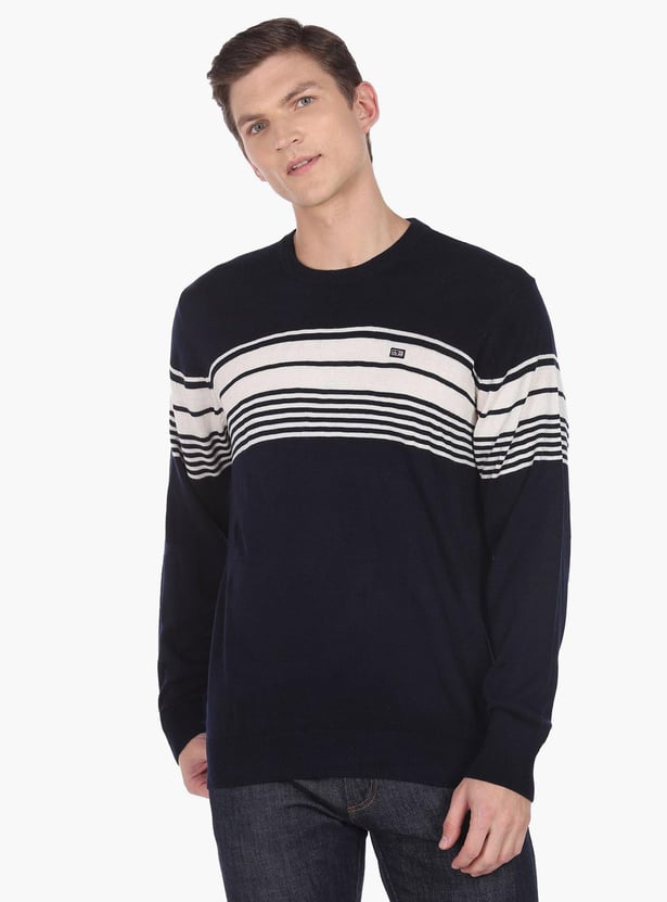 ARROW SPORT Men Striped Regular Fit Sweater