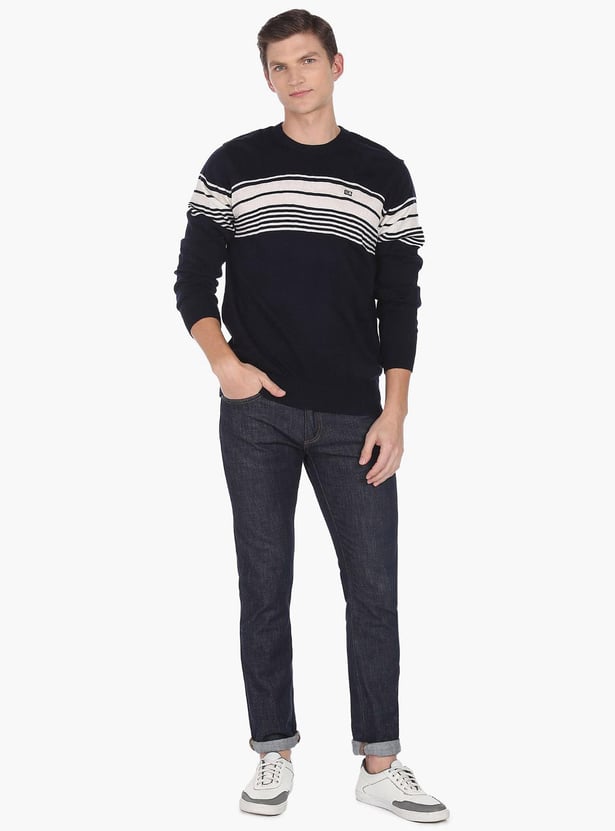 ARROW SPORT Men Striped Regular Fit Sweater