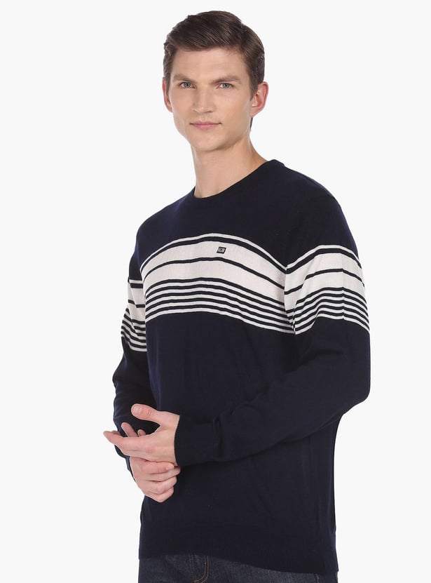 ARROW SPORT Men Striped Regular Fit Sweater