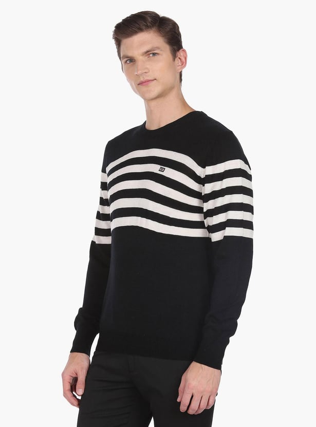 ARROW SPORT Men Striped Regular Fit Sweater