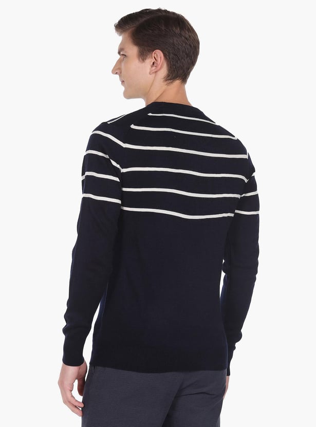 ARROW SPORT Men Full Sleeves Striped Sweater