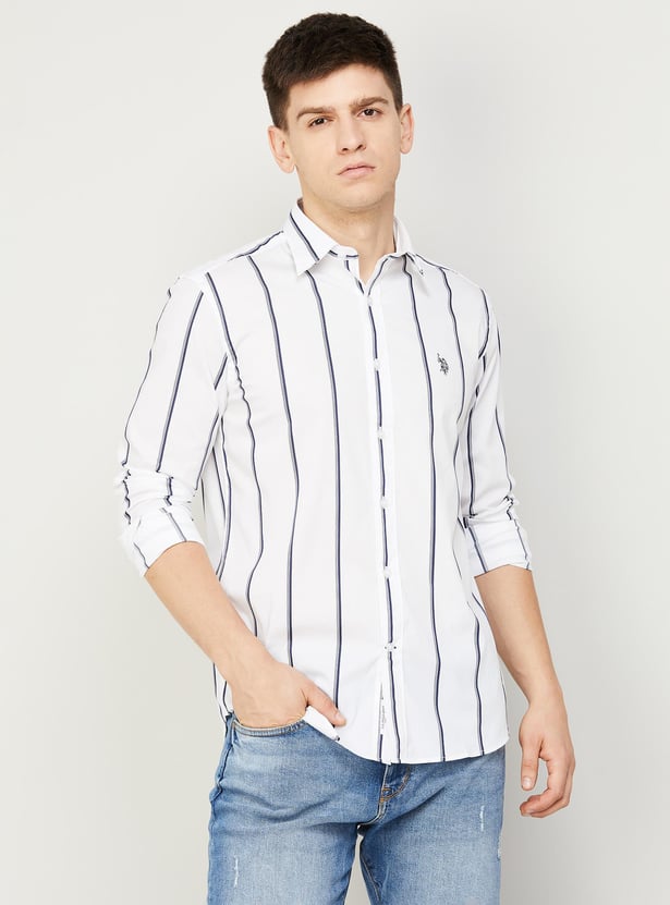 U.S.POLO ASSN. Men Striped Slim Fit Casual Shirt