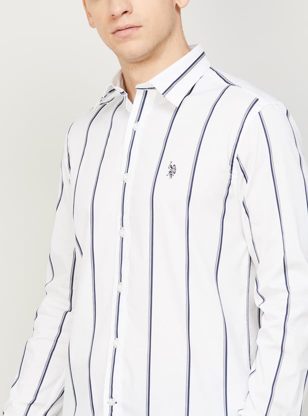 U.S.POLO ASSN. Men Striped Slim Fit Casual Shirt