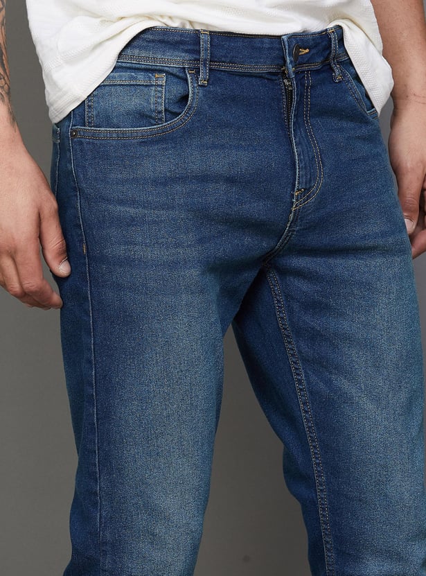 DENIMIZE Men Slim Tapered Dark Jeans