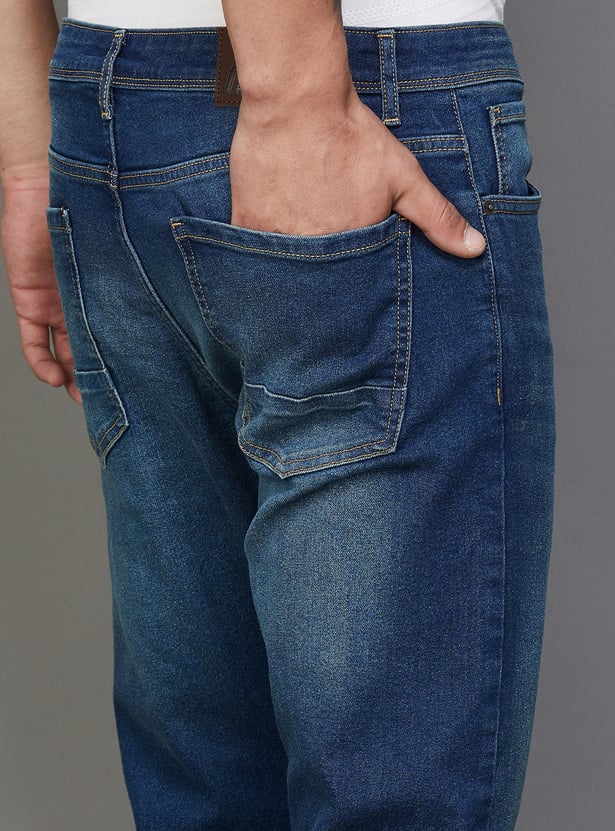DENIMIZE Men Slim Tapered Dark Jeans