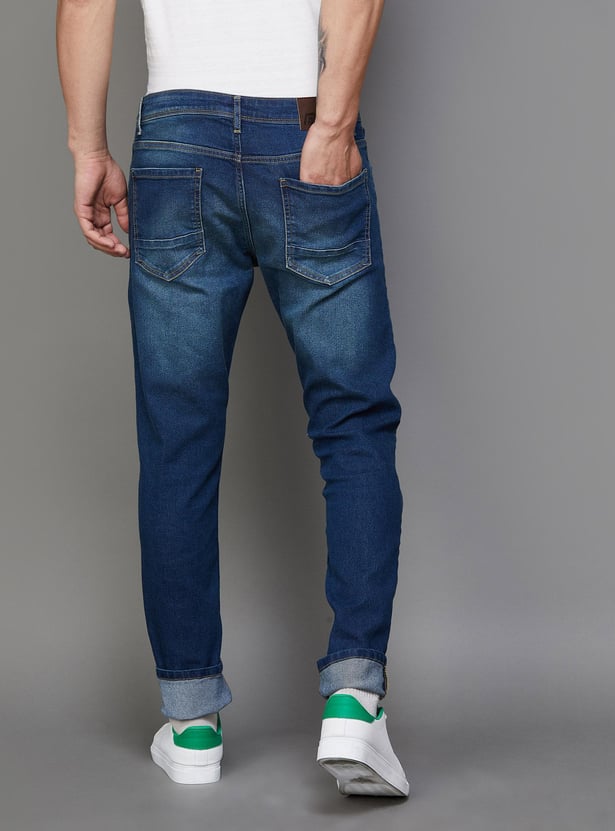 DENIMIZE Men Slim Tapered Dark Jeans