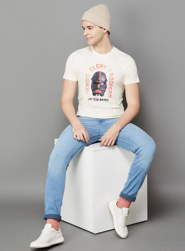 DENIMIZE Men Light Washed Slim Tapered Jeans