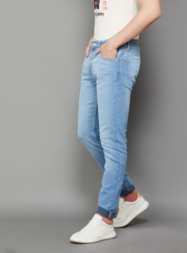 DENIMIZE Men Light Washed Slim Tapered Jeans