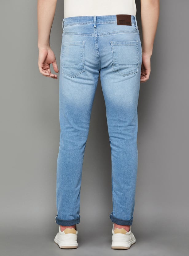 DENIMIZE Men Light Washed Slim Tapered Jeans