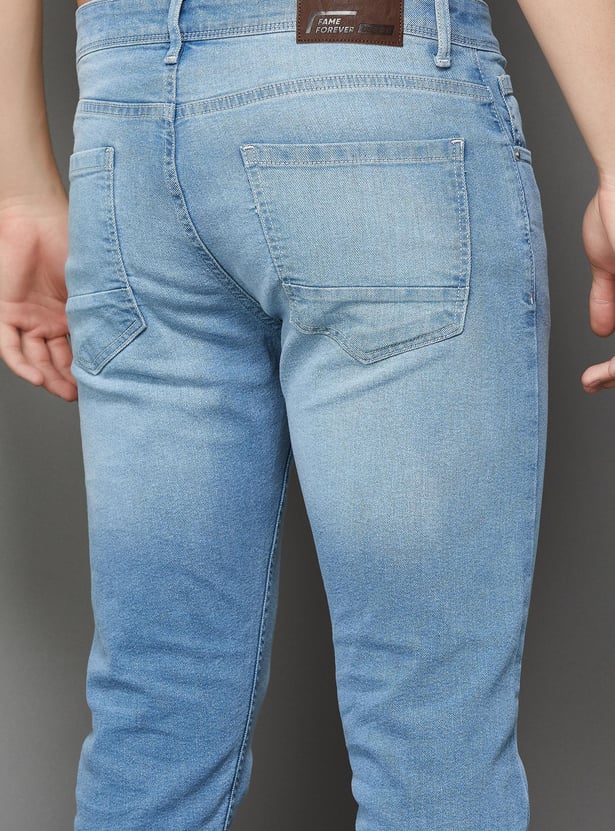 DENIMIZE Men Light Washed Slim Tapered Jeans