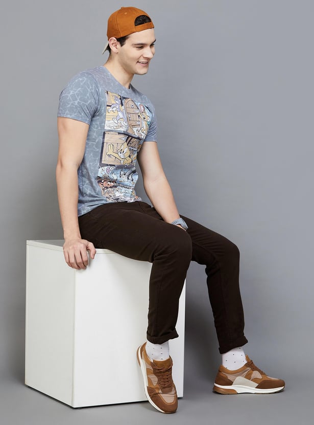 DENIMIZE Men Solid Slim Tapered Dark Jeans