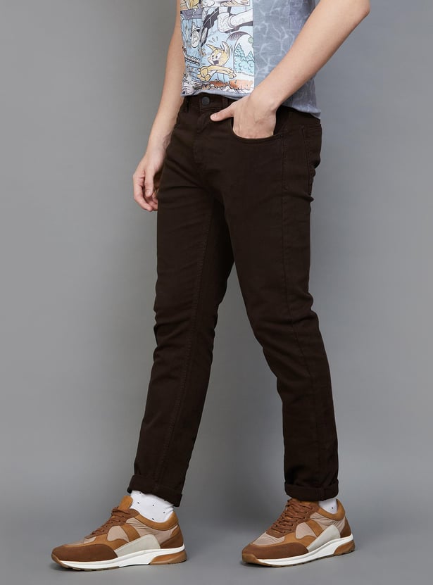 DENIMIZE Men Solid Slim Tapered Dark Jeans
