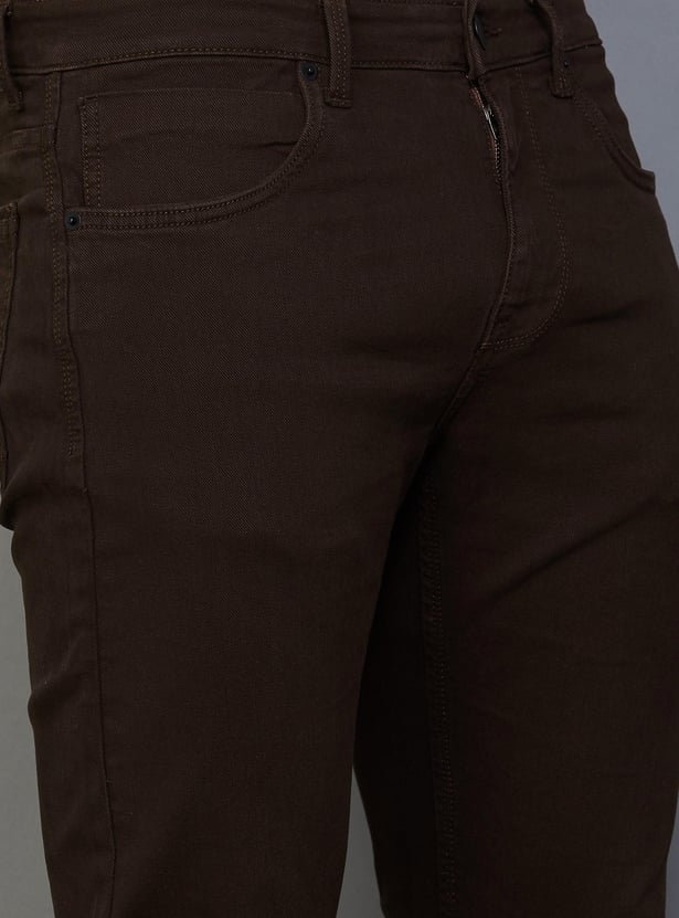DENIMIZE Men Solid Slim Tapered Dark Jeans