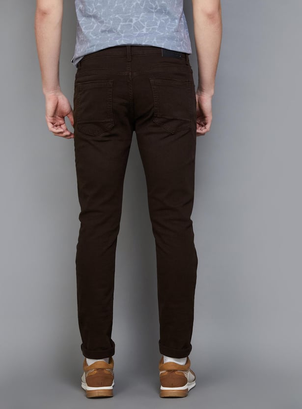DENIMIZE Men Solid Slim Tapered Dark Jeans