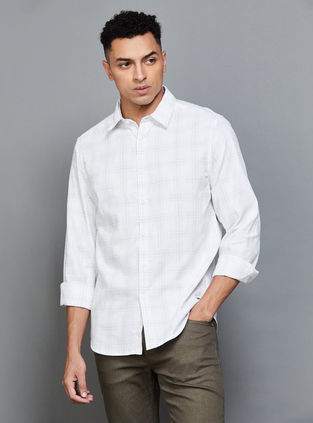 DENIMIZE Men Checked Slim Fit Casual Shirt