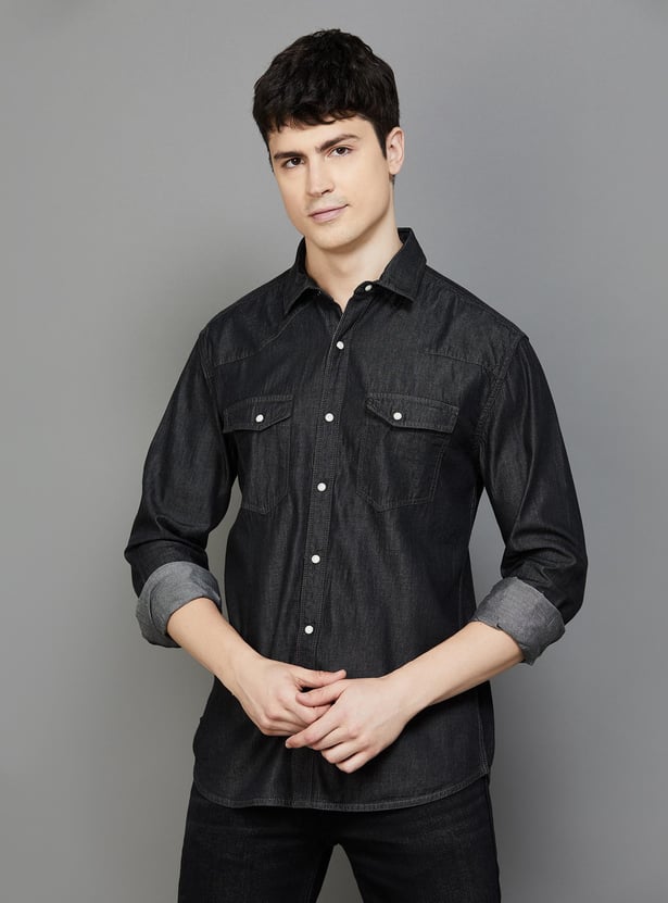 FORCA Men Regular Fit Denim Casual Shirt