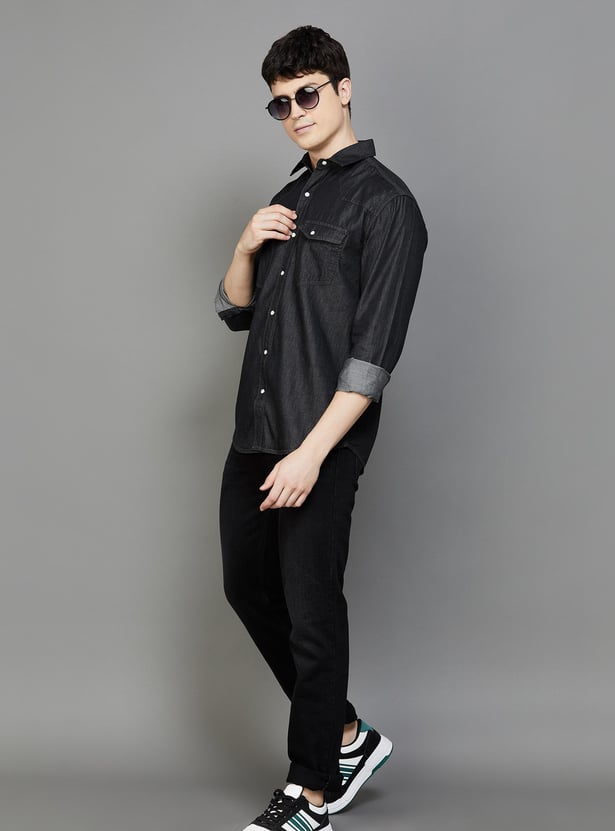 FORCA Men Regular Fit Denim Casual Shirt