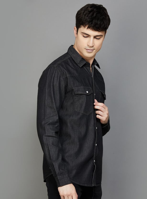 FORCA Men Regular Fit Denim Casual Shirt