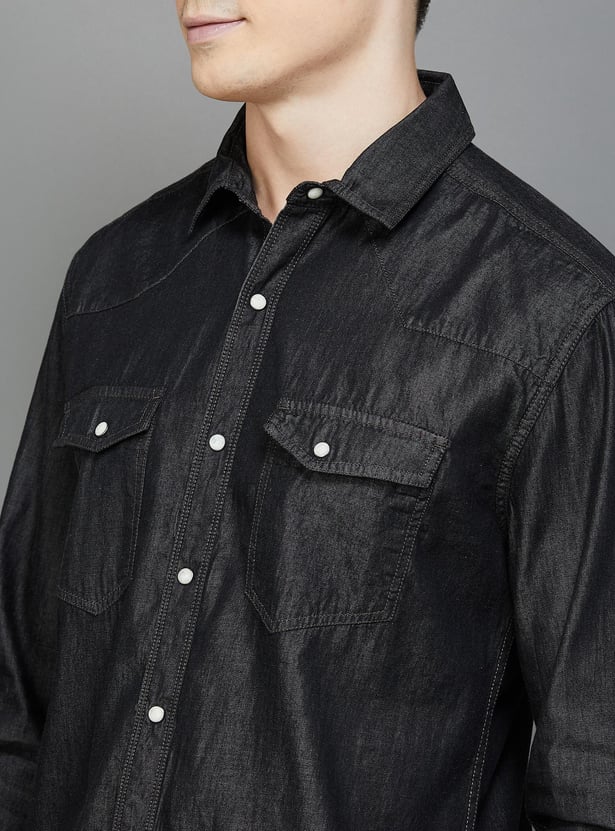 FORCA Men Regular Fit Denim Casual Shirt